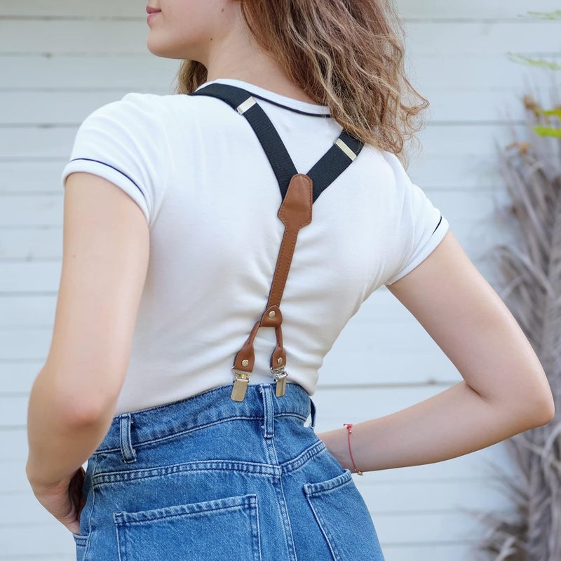 Action Ward Store Women's Suspenders - 1" Width - Y Back 4 Clip Skinny Ladies Suspenders - Image 4